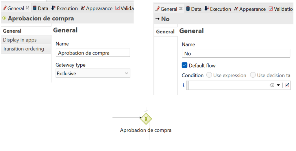 Configuración de la compuerta y de la decisión no