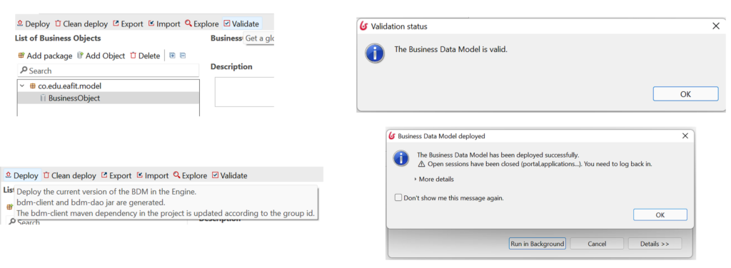 Validación y despliegue del modelo de datos