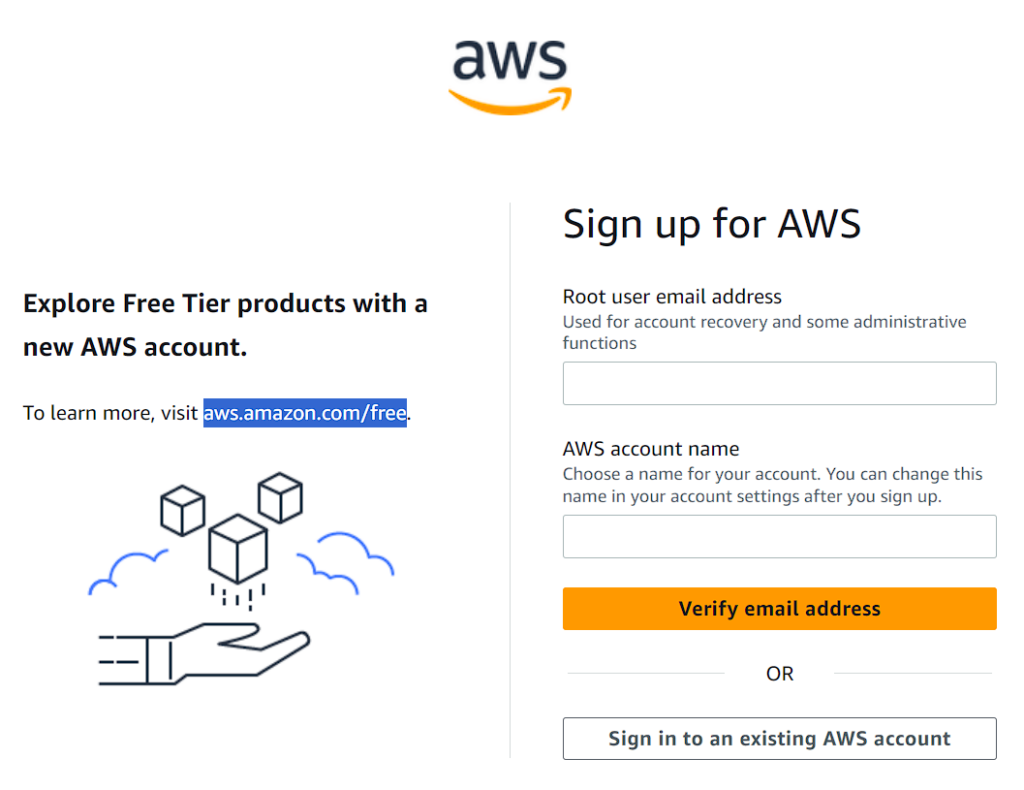 Formulario de registro AWS